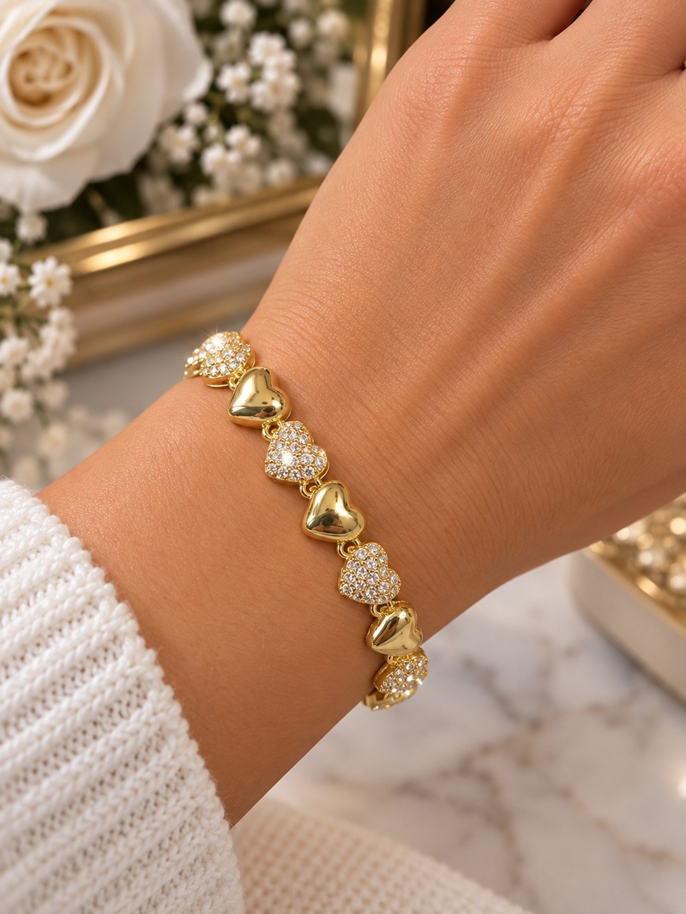 Elegant Heart Link Fashion Bracelet